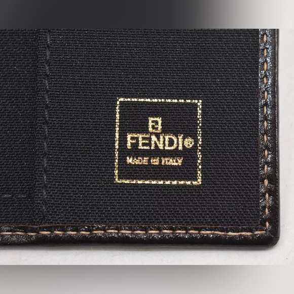 Authentic FENDI Zucca Agenda Notebook Cover Purse Canvas Leather Brown Box - Picture 13 of 16